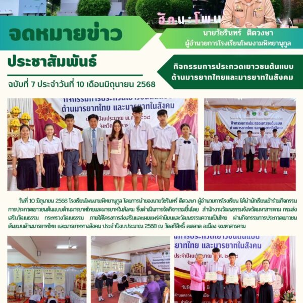 กิจกรรมการประกวดเยาวชนต้นแบบด้านมารยาทไทยและมารยาทในสังคม